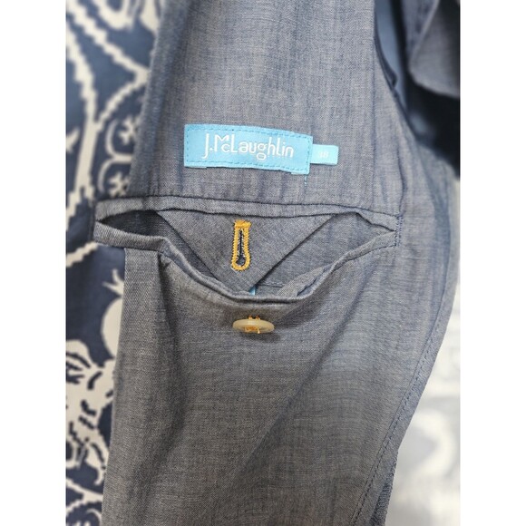 J. McLaughlin Men’s Modern Style Blazer Jacket Size 38 Navy Blue White Griffin - Picture 3 of 8